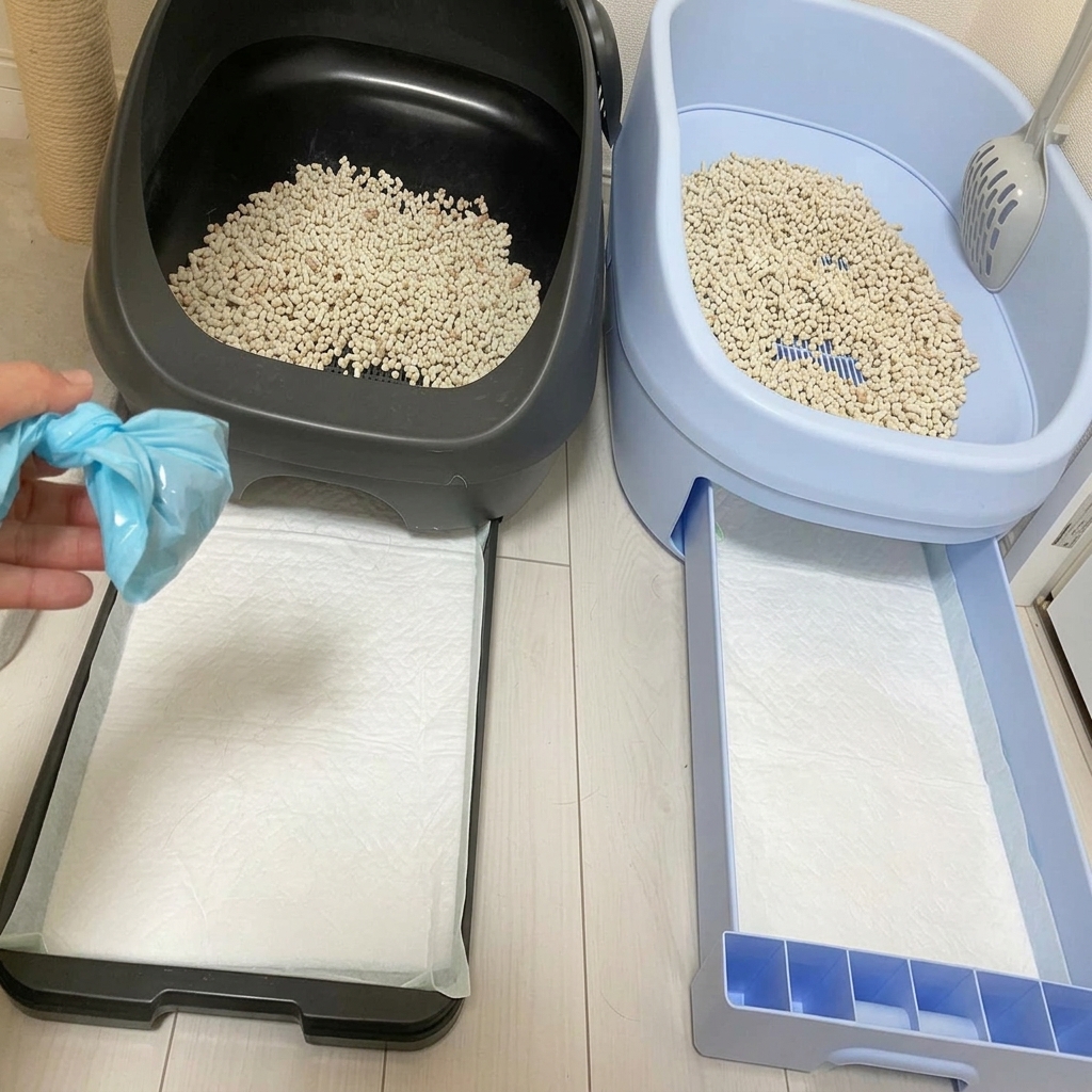 開発の原点となった市販システムトイレの浅いトレイ